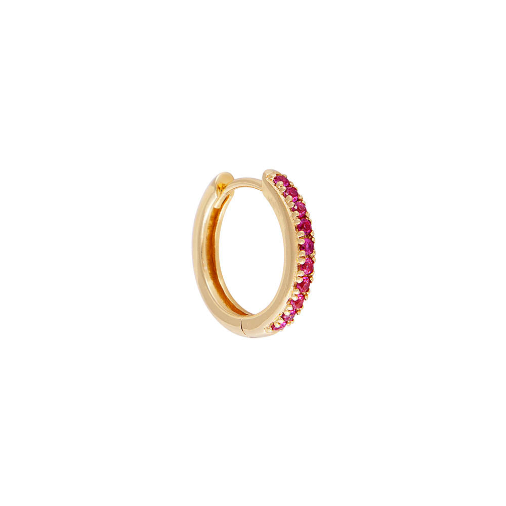 PINK PAVE MIDI HOOPS