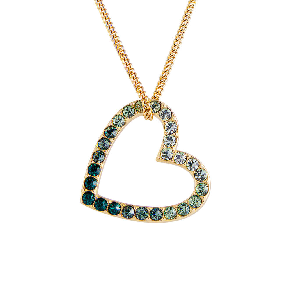 GREEN OMBRE HEART NECKLACE