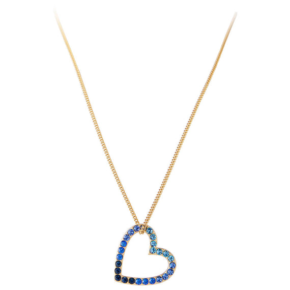 BLUE OMBRE HEART NECKLACE