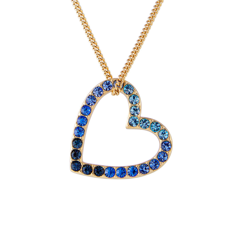 BLUE OMBRE HEART NECKLACE