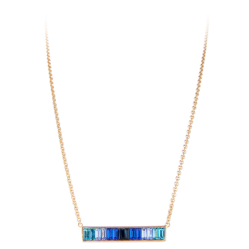 BLUE OMBRE BAR NECKLACE