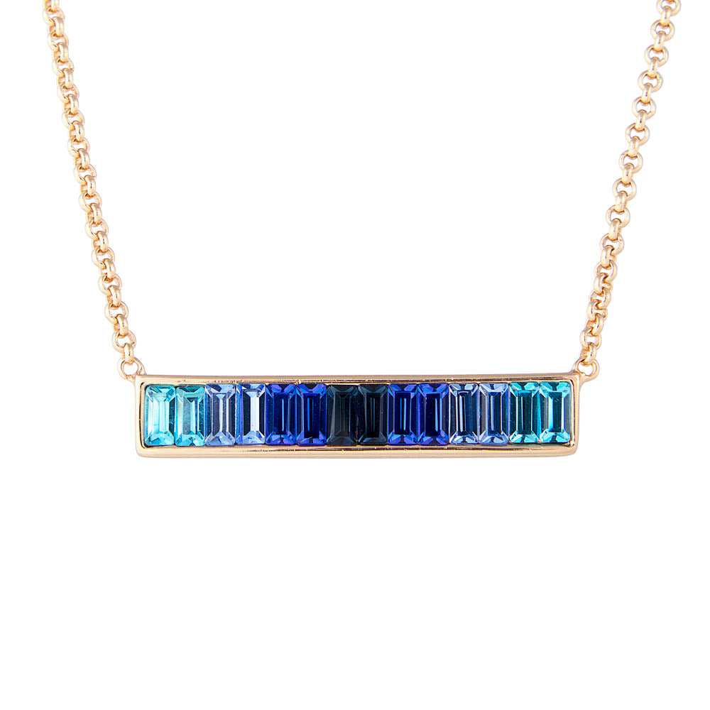 BLUE OMBRE BAR NECKLACE