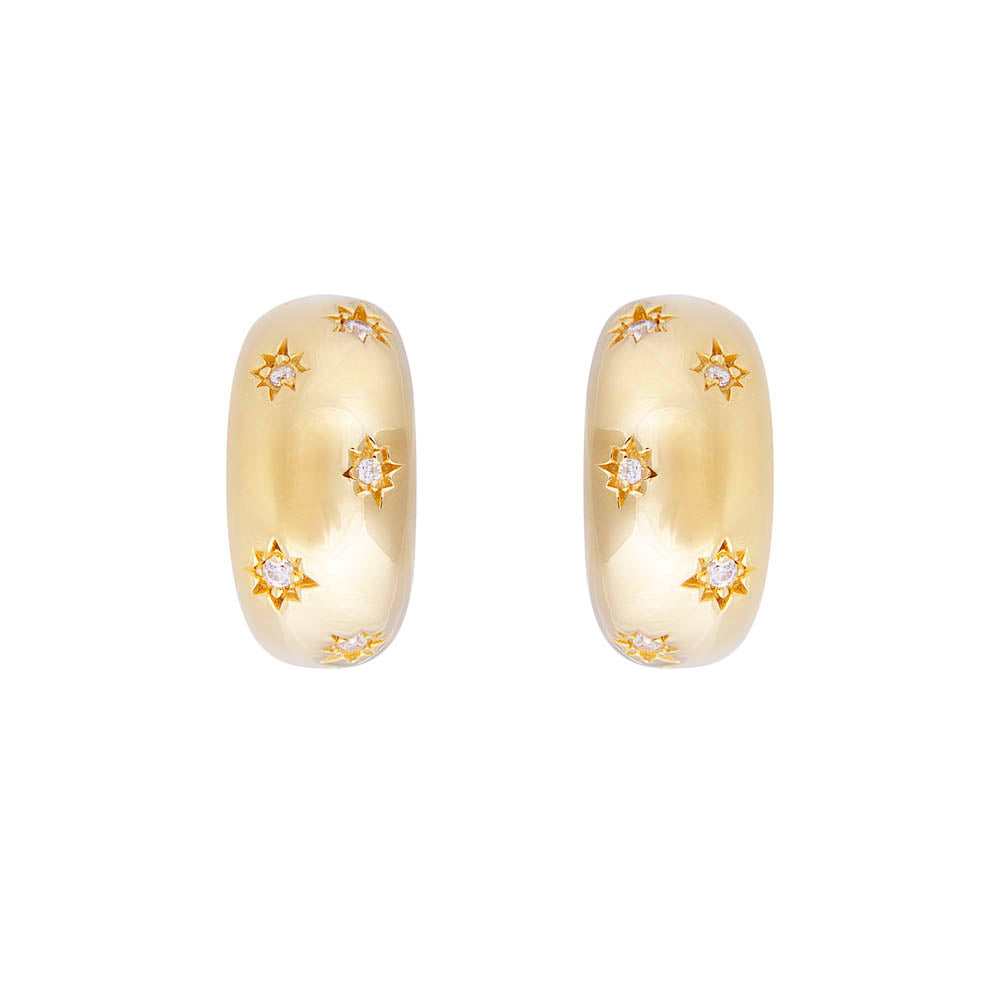 STARBURST FLARED HOOPS