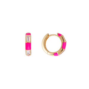 NEON PINK MIDI HOOPS