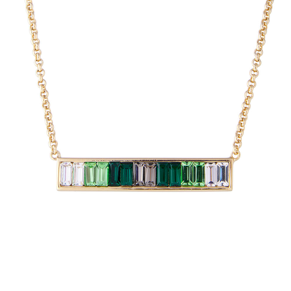 GREEN OMBRE BAR NECKLACE