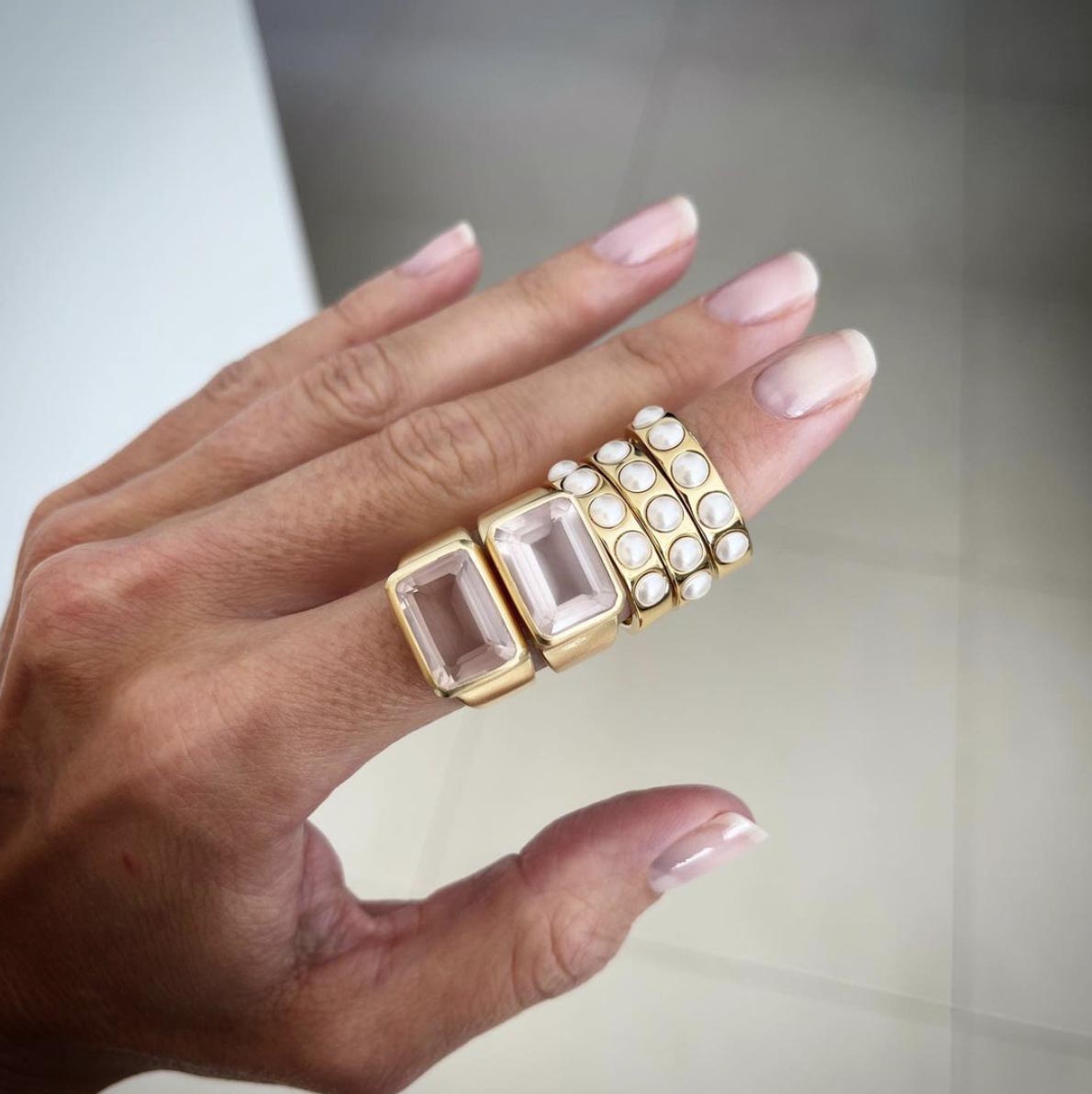 ROSE QUARTZ COCKTAIL RING