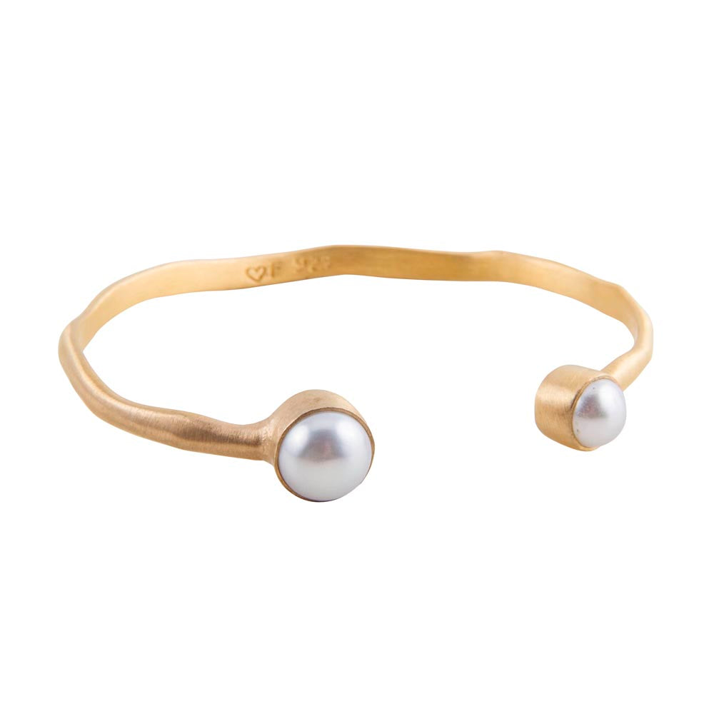 DOUBLE PEARL CUFF - GOLD