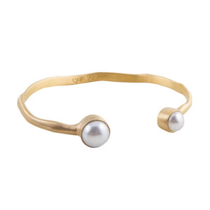 DOUBLE PEARL CUFF - GOLD