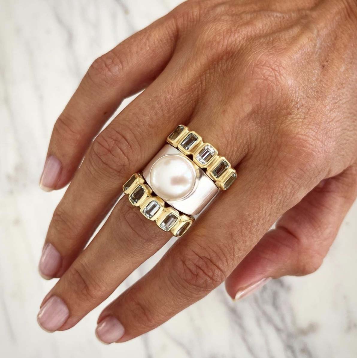 PEARL DOME RING - SILVER