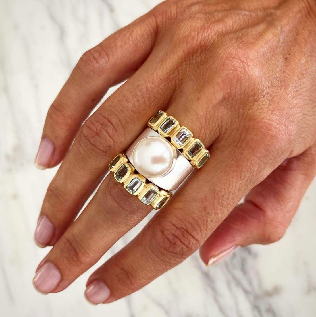 PEARL DOME RING - SILVER