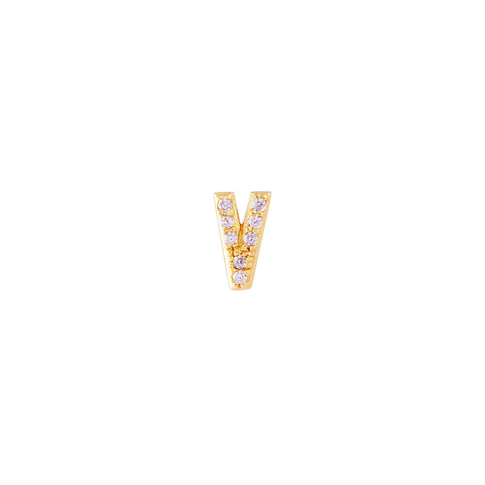 LETTER PAVE STUD - V