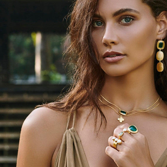 MOROCCAN DROP NECKLACE GOLD FAIRLEY